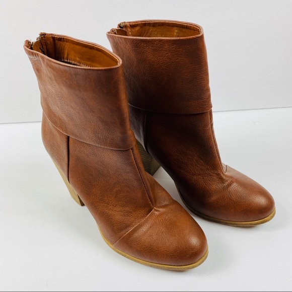 Kohl’s Shoes Kohls Brown Zip Up Heeled Ankle Boots Poshmark